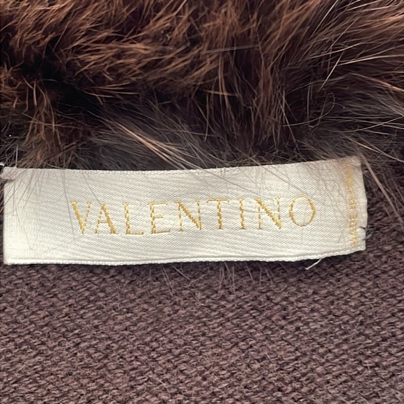 SALE! Valentino Brown Wool & Cashmere Blend Cropped Cardigan w/ Trim - Picture 12 of 12